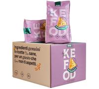 Kefood Ketriangolo Boîte 8 pièces - Snack protéiné de lentilles et pois chiches - 26% de protéines végétales, faible en glucides et sans gluten - Non frit, vegan et riche en fibres 8x30g