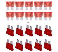 kefu01 Folewr 10Pcs 10AMP Lame Fusibles Standard Rouge 10A Plat Fusible Voiture Vélo Moto Van Auto