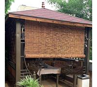 kefu01 Rideau de Roseau Extérieur,Rideau de Paille de Carbonisation,Persienne de Confidentialité,Stores Rétro-Décoratifs,Taille Personnalisable,pour Intérieur/Extérieur (W100xH100cm/39x39in)