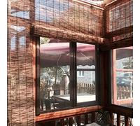 kefu01 Stores Décoratifs,Rideaux Enroulables en Store Enrouleur Bambou Rétro,Stores Rétro-Décoratifs,Rideau de Paille à Enroulement,avec Élévateur,pour Intérieur/Terrasse/Balcon (W110xH220cm/43x87in)