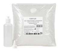 KEFUS Gel Conducteur pour Ultrasons Sachet 5000 ml + Flacon Rechargeable 250 ml | Gel médical pour échographie, cavitation, électrostimulation, IPL et laser | Haute conductivité | Usage professionnel