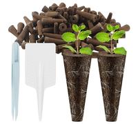 KEGAJEGA Lot de 100 éponges de croissance avec 50 étiquettes et 1 pince à épiler - 2,3 x 6,5 cm - Éponges de croissance hydroponiques polyvalentes pour systèmes de jardin intérieur hydroponique (100