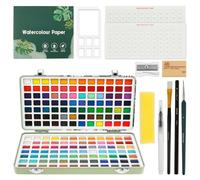 KEGAJEGA Lot de 168 peintures aquarelles avec pinceau, crayon aquarelle, palette, crayon, papier aquarelle, boîte de rangement, lavable, aquarelle, kit de voyage pour artistes, amateurs de peinture