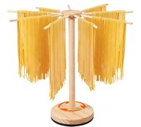 KEGAJEGA Séchoir à pâtes pliable en bois 45 cm de hauteur avec 9 niveaux amovibles 23 cm Support à pâtes portable rotatif pour spaghetti séchés, nouilles chinoises, nouilles en verre et autres pâtes