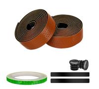 KEGECOL Lot de 2 rouleaux de ruban de guidon professionnel en cuir durable avec autocollants réfléchissants et bandes de finition pour vélo de route en cuir synthétique extra robuste et adhérent
