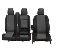 Kegel-Blazusiak Housses de siège pour Ford Transit à partir de 2014 et à partir de 2019, noir, gris, polyester, mousseline, compatibles avec les camionnettes, ajustement sur mesure, convient pour