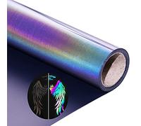 KEGUMINGX Lot de rouleaux de vinyle réfléchissant de transfert thermique Rainbow HTV - 30,5 cm x 152cm - Iron sur vinyle pour t-shirts - Design DIY - Silhouette Cameo pour machine à repasser