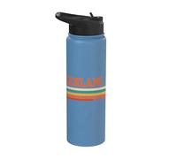 KEHLANI Rétro Personnalisé Prénom Vintage Rayures Stainless Steel Insulated Water Bottle