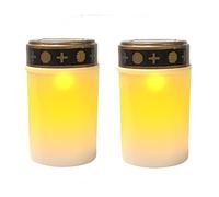 Keho Kehongdun Lanterne Funéraire Solaire LED Lampe Cimetiere Lumière,2pcs Bougies De Cimetière à Bougie Lumière pour cimetière,LED sans Flamme étanche commémorative lumières (B)