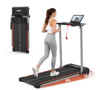 KEHOT YQ T3898 Tapis de course inclinable à 9 %, pliable et silencieux pour l’entraînement à domicile, avec écran LED, compatible avec les applications EQI SPORTS, Zwift et Kinomap, et prend en charge