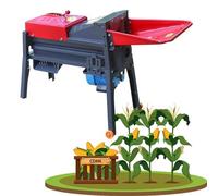 KEhtu Batteuse De Maïs Électrique, Machine À Éplucher Le Maïs Entièrement Automatique, 2000-3000 Catties/Heure, 13 Vitesses De Réglage, Adaptée À Différentes Tailles De Maïs