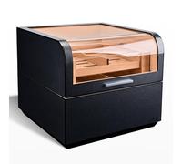 KEhtu Cave À Cigares, Boîte De Rangement en Fibre De Carbone À 3 Couches avec Humidificateur, Capacité : 220 Cigarettes, Support À Tiroirs en Cèdre Espagnol, Cadeau De Fête des Pères pour Hommes