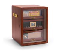 KEhtu Cave À Cigares, Cave À Cigares en Bois De Cèdre À 3 Couches avec Thermomètre, Maintient La Fraîcheur des Cigares, Accessoires À Cigares pour Hommes