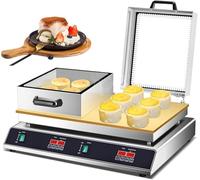 KEhtu Machine À Soufflés Électrique, 1500 W/3000 W, Crêpière en Acier Inoxydable avec Plaque Chauffante en Cuivre Et Couvercle en Verre, Contrôle De La Température De 50 À 300 °C