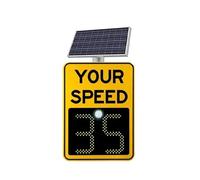 KEhtu Panneau De Vitesse Radar Solaire, 50,8 X 68,6 Cm, Indicateur De Vitesse, Distance Visible > 500 M, Réfléchissant Haute Luminosité, Panneau D'avertissement pour La Sécurité Routière