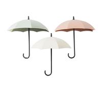 Kei Holder - Crochets de rangement pour parapluie | Crochets muraux adhésifs pour parapluies | 3 supports utilitaires robustes pour clés, chapeaux, serviettes et décoration, solution de suspension