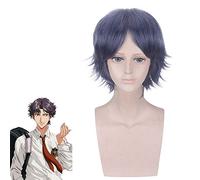 Keigo Atobe Cosplay perruque Prince de Tennis Cosplay courte noir gris perruque Anime perruque résistant à la chaleur synthétique perruques Halloween fête PL-025
