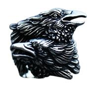 keigtuxh Bague Viking en forme de corbeau pour homme, nordique rétro, en acier inoxydable, hypoallergénique, sans nickel