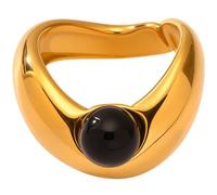 keigtuxh Collection de bagues en acier titane bicolore - Finitions or, argent et métal mélangé, options œil de tigre et pierre d'agate, bracelets minimalistes de luxe pour une élégance quotidienne