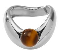 keigtuxh Collection de bagues en acier titane bicolore - Finitions or, argent et métal mélangé, options œil de tigre et pierre d'agate, bracelets minimalistes de luxe pour une élégance quotidienne