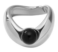 keigtuxh Collection de bagues en acier titane bicolore - Finitions or, argent et métal mélangé, options œil de tigre et pierre d'agate, bracelets minimalistes de luxe pour une élégance quotidienne