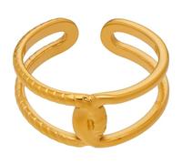 keigtuxh Collection de bagues géométriques ajourées pour femme - Design creux minimaliste de style INS, bandes empilables en acier inoxydable pour index, superposition quotidienne | Bande ouverte |