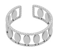 keigtuxh Collection de bagues géométriques ajourées pour femme - Design creux minimaliste de style INS, bandes empilables en acier inoxydable pour index, superposition quotidienne | Bande ouverte |