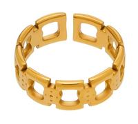 keigtuxh Collection de bagues géométriques ajourées pour femme - Design creux minimaliste de style INS, bandes empilables en acier inoxydable pour index, superposition quotidienne | Bande ouverte |
