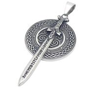 keigtuxh Collier avec pendentif celtique Viking en acier inoxydable pour homme