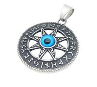 keigtuxh Collier avec pendentif œil d'Horus Viking en acier inoxydable pour homme, chaîne de 60 cm, protection rétro, amulette, bijou cadeau