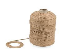 KEILEOHO Corde de jute naturelle torsadée de 150 m x 4 mm - Corde de chanvre épaisse en jute manille pour griffoir, ficelle de bagage