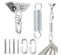 KEILEOHO Crochet Plafond Lourd 8PCS, Ressort Oscillant 150mm en Acier Inoxydable 304, Capacité 400kg, Kit de Suspension pour Fauteuil Suspendu, Hamac, Sac de Frappe, Yoga