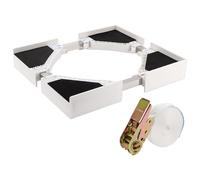 KEILEOHO Kit de Superposition Universel pour Lave-linge et Sèche-linge, Cadre Intermédiaire Réglable 50-70cm avec Corde à Cliquet, Blanc