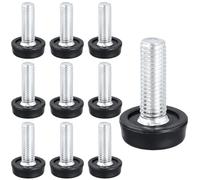 KEILEOHO Lot de 10 pieds à vis de table M10 - 30 mm - Hauteur réglable - Pieds filetés M10 - Pour pieds de meubles, pieds de table, pieds de chaise - Noir