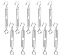 KEILEOHO Lot de 10 tendeurs M8 en acier inoxydable - 185 mm - Crochets et œillets réglables - Pour fixation de voile, corde à linge