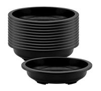 KEILEOHO Lot de 12 Pots à bonsaï ovales en Plastique - 38 x 29 x 9 cm - Noir - Pot de Fleurs ovales - pour l'intérieur et l'extérieur