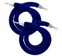 KEILEOHO Lot de 2 Corde Barriere en velours bleu de 2 m avec crochet, Cordon de délimitation en velours pour poteau de guidage, hôtel, cérémonie d'ouverture