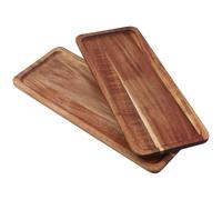 KEILEOHO Lot de 2 plateaux décoratifs rectangulaires en bois d'acacia - 30 x 12 cm - Petit plateau pour fromage, dessert, bougies