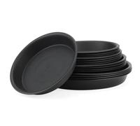 KEILEOHO Lot de 20 soucoupes rondes en plastique noir - 4 tailles - 15 cm + 19 cm + 22 cm + 25 cm - Pour plantes d'intérieur et d'extérieur