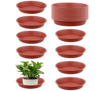 KEILEOHO Lot de 20 soucoupes rondes en plastique pour pot de fleurs - 30 cm - Pour intérieur et extérieur - Rouge