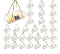 KEILEOHO Lot de 30 boîtes à macarons transparentes - 18,5 x 6,5 x 6,5 cm - En PET - Rectangulaires - Avec autocollants
