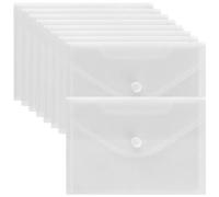 KEILEOHO Lot de 50 porte-documents A6 en plastique transparent avec bouton pression pour organiser des documents, 170 x 120 x 1,6 mm