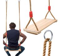 KEILEOHO Siège de balançoire en bois, avec corde réglable, 40 x 16 x 1,2 cm, pour l'intérieur et l'extérieur, pour adultes, capacité maximale : 150 kg