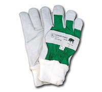 KEILER 1 paire de gants forestiers 16060 en cuir de vachette pleine fleur, doigts renforcés, entièrement doublés, dos de la main imperméable, conformes à la norme EN 388, EN 420, blanc/vert (9)