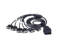 keisnoaja Câble d'extension OBD2 mâle vers 6 DB9 femelle - Adaptateur de diagnostic - Câble d'extension de diagnostic OBD2 - Câble d'extension Rs232 - 2 m pour outil de diagnostic de camion
