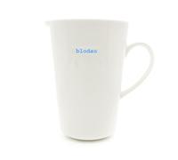Keith Brymer Jones - CymraegWelsh Word Range - Pichet extra large en céramique blanche - 1000 ml - Blodau - Boîte cadeau