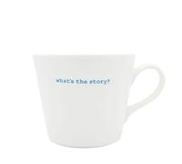 Keith Brymer Jones - Gamme Irish Word - Tasse standard en céramique blanche - What's The Story ? - 350 ml - Boîte cadeau