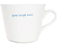 Keith Brymer Jones KBJ-0617 Word Range Tasse seau standard 350 ml Live Laugh Love Porcelaine Blanc 350 ml