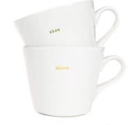 Keith Brymer Jones KBJ-0633 Word Range Lot de 2 mugs standards en porcelaine Blanc 350 ml
