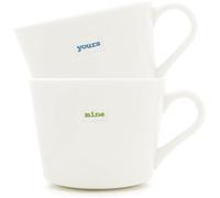 Keith Brymer Jones Lot de 2 'x Mini-Tasses avec Inscription « Yours » et « Mine », Issues de la Gamme Mot, 0,28 L, Blanches